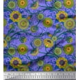 thumbnail image 1 of Soimoi Purple Cotton Voile Fabric Artistic Flower Mandala Print Fabric by the Yard 56 Inch Wide, 1 of 3