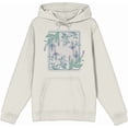 thumbnail image 4 of Fuschia Flowers Adult Sand Long Sleeve Hoodie-XL, 4 of 6