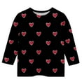 thumbnail image 4 of Cethrio Girls Valentine's Day Tops, Crew Neck Soft Casual 3/4 Sleeve Girls T-Shirts Black Size 5T, 4 of 4