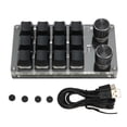 thumbnail image 2 of Controlador Midi, 12 Teclas 2 Perillas Macro Pad Conexión USB O Bt Interruptor Azul Batería De Iones De Litio De 1200 Mah Teclado Programable Para Juegos Y Medios De Oficina, 2 of 7