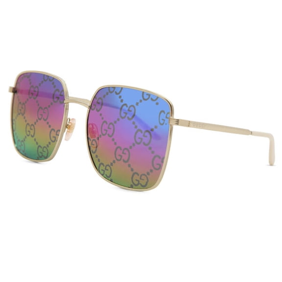Gucci GG0802S 004 57mm Square Sunglasses Women's Gold