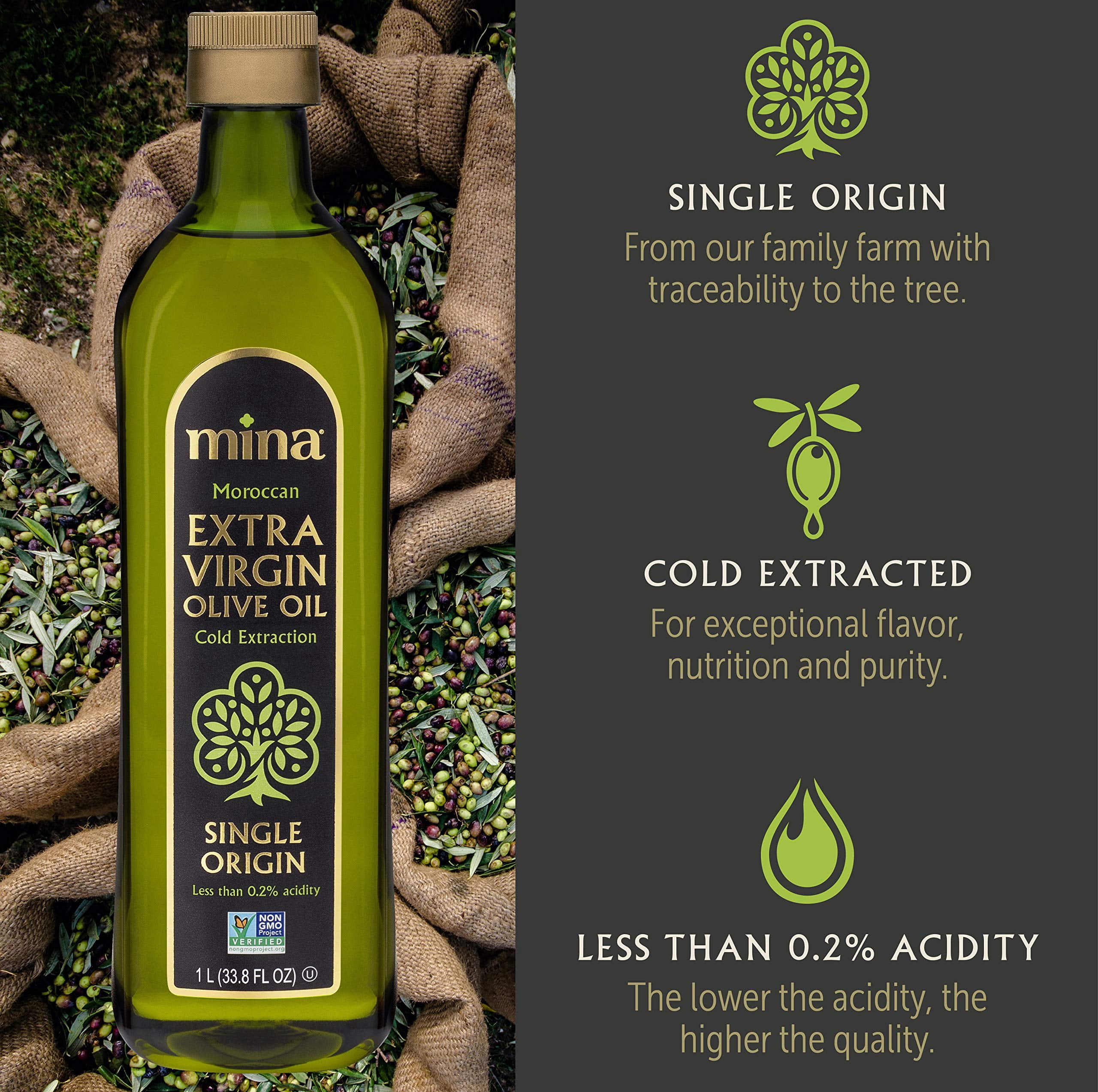 (Pack of 6) Mina Single Origin Extra Virgin Olive Oil, 33.8 fl oz