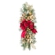 thumbnail image 3 of Corona de lágrima, corona artificial, botín floral artificial, decorativa, decoración de pared, corona de puerta delantera con lazo para habitación de Oro rojo, 3 of 9