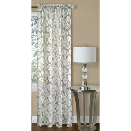 Batik Panel - Traditional Elegance Batik Window Curtain Panel - 52x63 - Tan