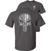 Reaper Flag Skull T-Shirt USA Military American Flag White Punisher