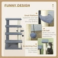 thumbnail image 3 of 4 Levels Cat Steps, Pet Stairs Carpeted Ladder, Kitten Tree Climber with Scratching Posts, Hanging Play Ball, Side Step, for High Bed, Sofa, Gray, 3 of 8
