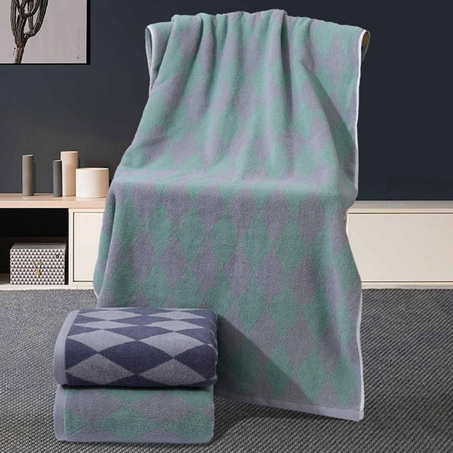 Juego grande de toallas de baño - 1 pieza de toalla súper absorbente y de secado rápido, 29,5x55 pulgadas, verde suave y gris