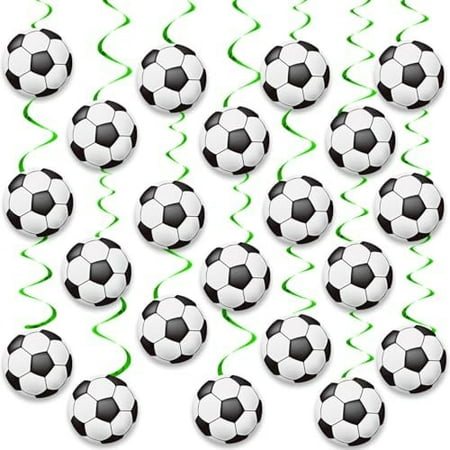20PCS Soccer Hanging Swirls - Double-Sided Soccer Ball Cutout Streamers, Football Club Ceiling Decor for Fans/Players, Sports Themed Party Supplies | Electronics Accessories