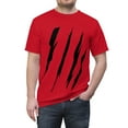 thumbnail image 5 of Effete Feline Claw Marks Scratch Unisex Cut & Sew Tee (AOP), 5 of 7