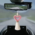 thumbnail image 2 of Accesorios bonitos para decoración de coche, colgante estético Interior, adorno colgante para espejo retrovisor de coche oscilante en forma de corazón rosa, 2 of 5