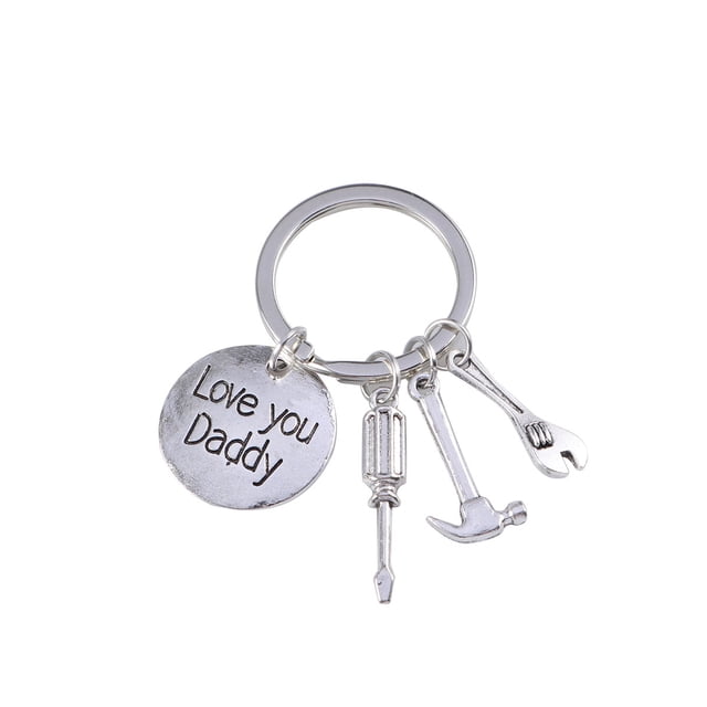 Father's Day Gift Love You Daddy Father Keychain Jewelry Key Ring Mini Repair Tools Pendants Keyring for Dad Daddy Father from Daughter or Son (3)