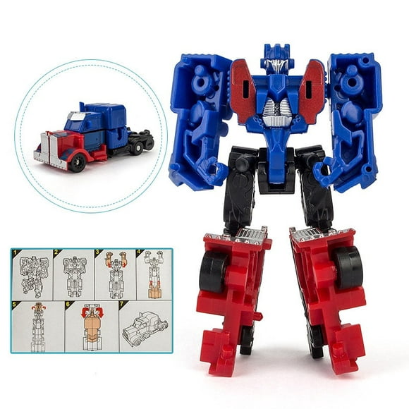 Gprince Kids Mini Optimus Prime Bourdon Transformateurs Robot Jouets Enfant Megatron Cliquet Mirage Transformateur Modèle Voiture Garçon Enfants Transformer Robots Voitures Kidstoy Cadeau d'Anniversaire pour les Garçons