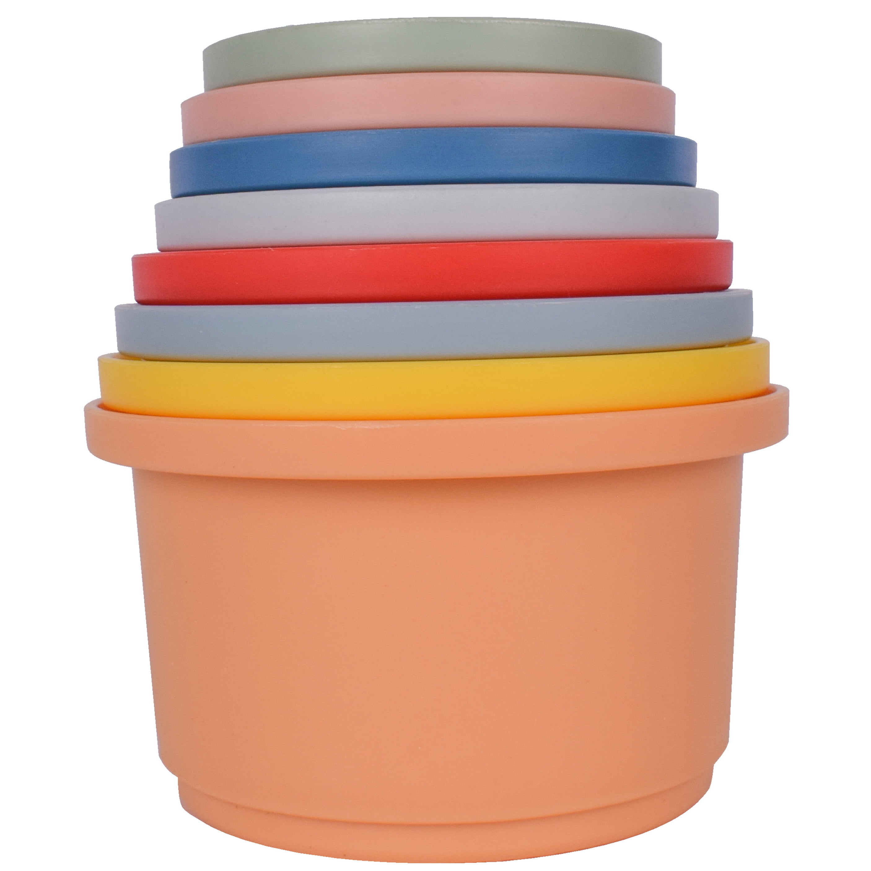 Hopscotch Lane 8 Pk Bath Stacking Cups, Plastic |Baby & Toddler 6+ Months, Unisex