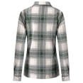 thumbnail image 4 of Chaqueta camisera pesada a cuadros con botones de manga larga informal para mujer, 4 of 5