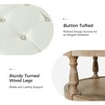 thumbnail image 5 of 35" Leather Round Cocktail Ottoman Storage Coffee Table for Bedroom Home Living Room Ivory, 5 of 7