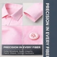thumbnail image 3 of Mens Dress Shirt Long Sleeve Turndown Collar Tops Formal Business Shirt Dress Top Button Down Shirts Pink S, 3 of 4