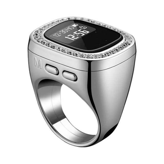 CUITING Bague Électronique de Prière Islamique avec Compteur de Doigts et Horloge