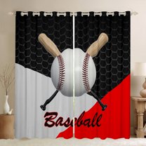 Castle Fairy Female Men Adults Baseball Game Curtains Pack of 2 (42x84 Each),Sport Theme Curtains Blackout,Geometric Hexagon Honeycomb Bedroom Curtains,Luxury Bedroom Decor