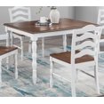 thumbnail image 5 of White 5-Pcs Dining Set Dining Table Chairs Unique Legs Natural wood Grain Look Top Kitchen Table, 5 of 8