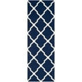 thumbnail image 5 of SAFAVIEH Dhurrie Tabitha Geometric Moroccan Wool Runner Rug, Navy/Ivory, 2'6" x 10', 5 of 10