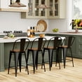 thumbnail image 3 of Andeworld 24" Bar Stools Set of 4,Counter Height Bar Stools with Larger Seat,Bar Stools with Back,Black Metal Bar Stools with Removable Back,Farmhouse Bar Stools,High Back Kitchen Bar Stools Chair, 3 of 9