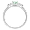 thumbnail image 2 of 0.8 ct Emerald Cut Simulated Green Diamond 3 Stone 14K White Gold Womens Engagement Ring, 2 of 3