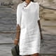 thumbnail image 2 of Summer Casual Dress Women Button Neck Design Half Sleeve Mini Dresses For Women Elegant Loose Beach Party DressesL Gao Jinjia LED, 2 of 2
