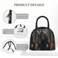 thumbnail image 4 of Easygdp Black And Gold White Horse Bolsa de Almuerzo Insulada Grande, Forro de Aluminio, Diseño Espacioso, a Prueba de Fugas, Ideal para Trabajo, Picnics, Viajes y Actividades al Aire Libre, 4 of 6