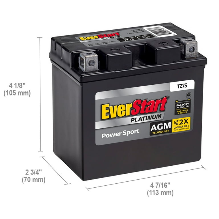 EverStart AGM Power Sport Battery, Group Size 4LBS 12 Volt,, 54 OFF