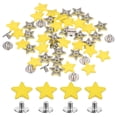 thumbnail image 1 of Uxcell 48 Set Remaches de Estrella de Metal, Tornillos de Remache de Cuero de 12mm, Clavo de Punta de Cinco Puntas Punk y Picos con Tornillo para Bricolaje de Ropa, Cinturón, Bolsa, Zapatos, Amarillo, 1 of 6