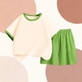 thumbnail image 5 of Fesfesfes Girls Ruffle Strap Top with Wide Leg Pants 2 Piece Set Casual Comfortable Outfit for Kids Playwear Breathable Loose Fit Summer Clothes(Green,13-14 Years), 5 of 5