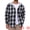 Black White, variant on DARING DIVA Men's Fleece Lining Drawstring Hooded Plaid Shirt Jacket M Black White