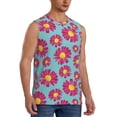 thumbnail image 2 of Haiem Men's Daisies Flowers Print Tank Tops Summer Sleeveless Cut Off Workout T-Shirts Fitness Vest Athletic Undershirts-X-Large, 2 of 8