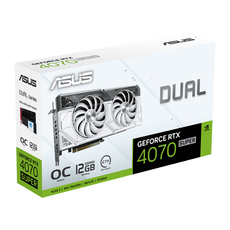 ASUS Dual RTX 4070 Super White OC Edition 12GB GPU - GDDR6X