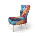 thumbnail image 3 of Designart "Chromatic Illusion Opt Art wall decor" Multi-Color Modern Upholstered Accent Chair - Modern Arm Chair For Bedroom, 3 of 7