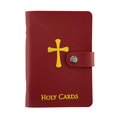 thumbnail image 1 of Portatarjetas religiosas Amazing Saints de cuero sintético color granate, 1 of 4
