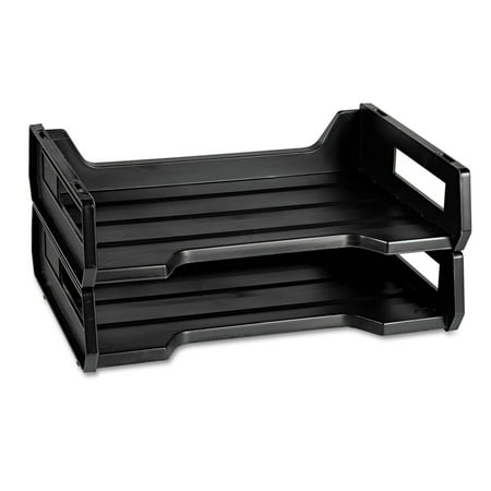 UPC: 0614759043074 | AbilityOne 7520010944307 SKILCRAFT Plastic Desk Tray  1 Section  Letter Size Files  12  x 8.5  x 5   Black  2/Pack