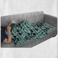 thumbnail image 6 of Hipster Soft Flannel Fleece Throw Blanket, Repetitive Mustache and Glasses Masculine Art, Cozy Plush for Indoor and Outdoor Use, 50" x 70", Seafoam Charcoal Grey, by Ambesonne, 6 of 6