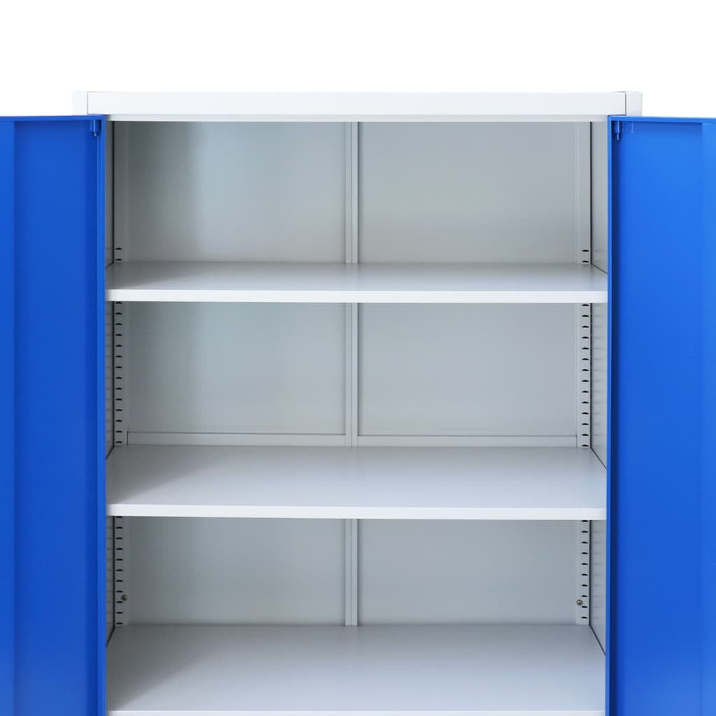 Kepooman Steel Organizer Storage with 2 Doors for Office Home, Blue Kepooman Steel Organizer Storage with 2 Doors for Office Home, Blue