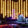 thumbnail image 2 of Bibana 16.9 Inch 10 Tubes Meteor Shower Lights 360LED Waterproof Falling Rain Drop Christmas Lights Plug in for Indoor & Outdoor Holiday Garden Tree Christmas Party Home Decor (Warm White), 2 of 5