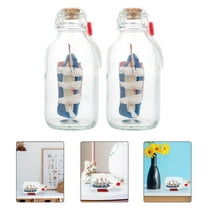 WHAMVOX  2 Pcs Nautical Drift Ship in Bottle Office Decoration Desktop Adornment