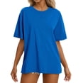 thumbnail image 2 of Oversized T Shirts for Women 2026 Summer Short Sleeve Crewneck Basic Plain Casual Tshirt Blouse Tunic Top, 2 of 5
