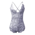 thumbnail image 2 of FhsagQ Ensemble de Lingerie pour Femmes Combinaison Mode pour Femmes Lingerie de Jeu de Rôle Lingerie pour Femmes Lingerie en Dentelle à Carreaux Rouges Ensembles de Lingerie pour Femmes Grande Taille Bleu avec Peignoir Assorti Argent TTTG, 2 of 5