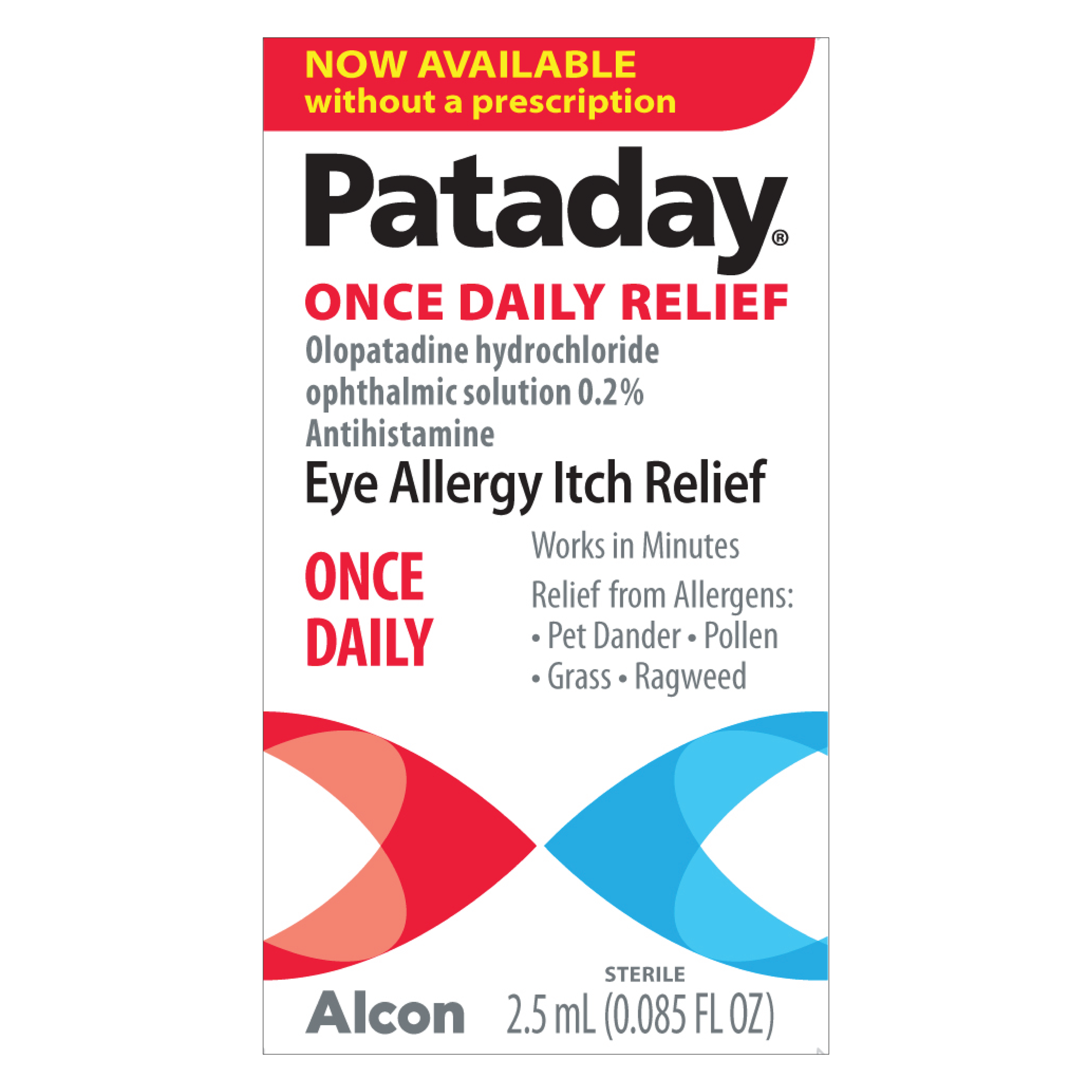 (2 pack) (2 pack) Pataday Once Daily Eye Allergy Itch Relief Eye Drops, 2.5 ml