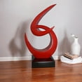 thumbnail image 3 of Nifao Modern Art Red Boomerang Statue made of Resin – Modern Home Decor Sculpture, 13"L x 8"W x 23"H, 3 of 12