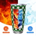 thumbnail image 5 of Fotbe Green Argyle Plaid Pattern 20 oz Tumbler Stainless Steel Vacuum Insulated Coffee Ice Cup Double Wall Travel Flask Leak-proof Coffee Cup-Without Straw, 5 of 8