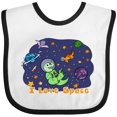 thumbnail image 3 of Inktastic I Love Space Cute Dinos and Planets Boys or Girls Baby Bib, 3 of 4