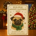 thumbnail image 3 of HomeKingdee Pug Advent Calendar, 24 Days Christmas Advent Calendar with Cute Pug Dog Hanging Ornaments, Funny Countdown to Christmas Holiday Gift Tree Decorations, 3 of 8