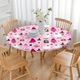 thumbnail image 3 of Halloween Pink Ghosts and Witchy Elements Round Fitted Tablecloth with Elastic Edge,Dining Table Cover Waterproof,Outdoor Round Tablecloth for Camping,Dining,Indoor and Outdoor, 3 of 7