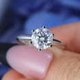 thumbnail image 5 of Simple Round Cut Moissanite Sterling Silver Ring, 5 of 8